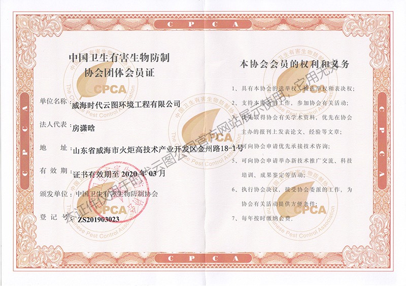 協會會員證書